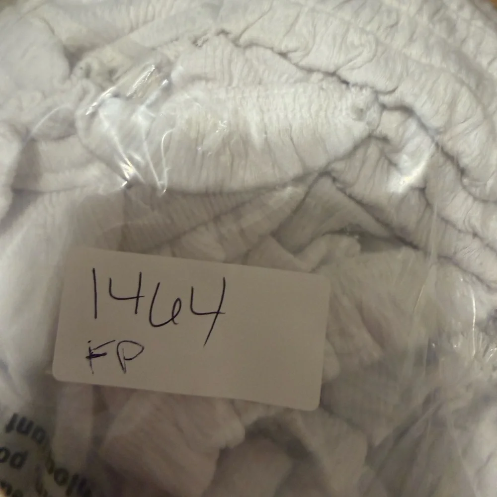 Free People Brencye Ivory Smocked Crop Top Size Medium